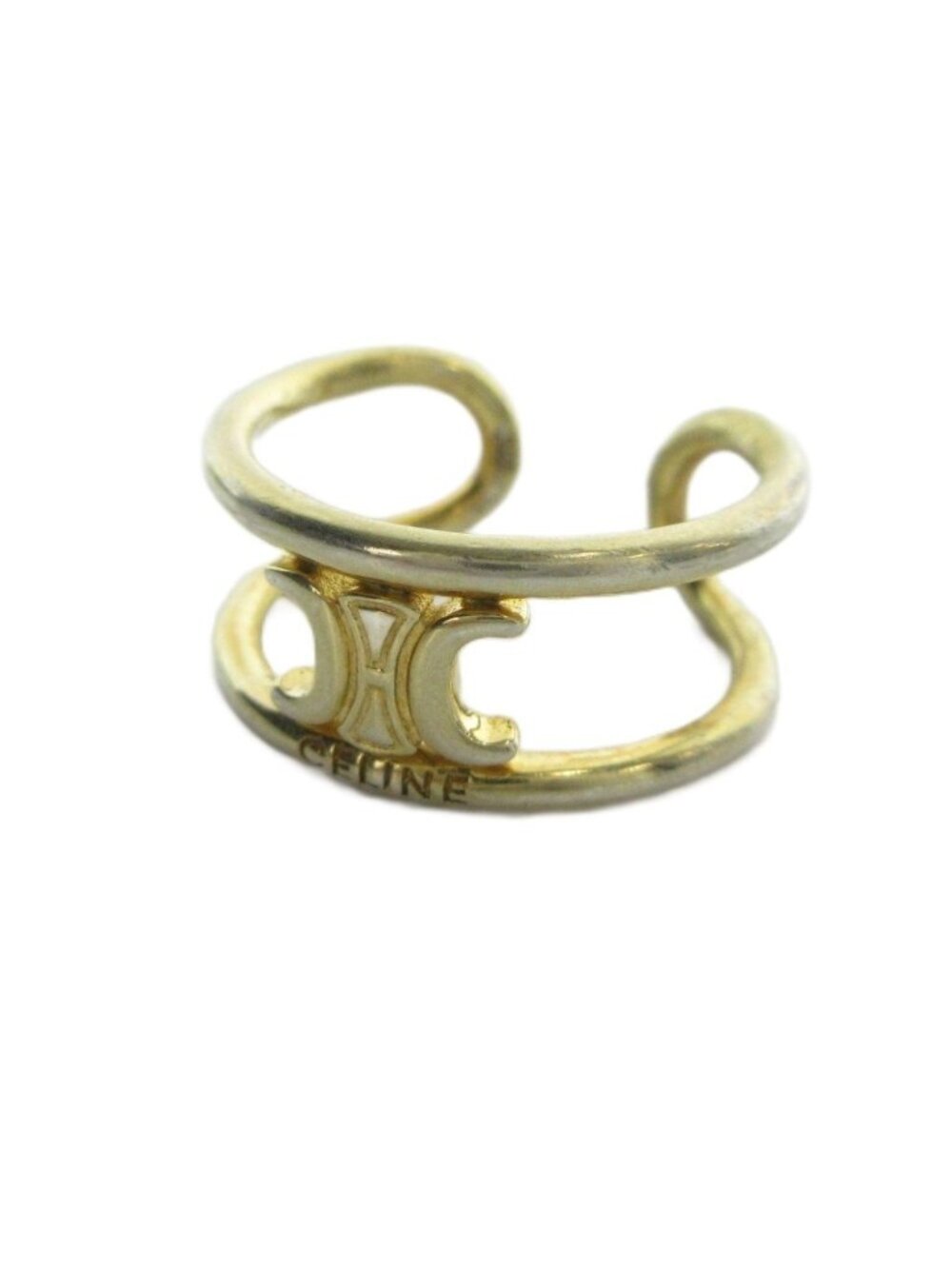Celine Triomphe Logo Ring Asymmetric No 15 Gold